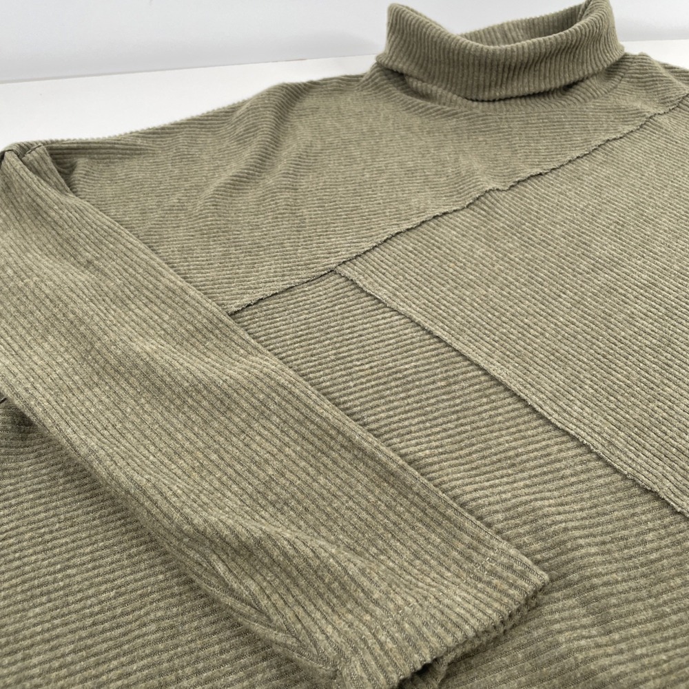 H By Bordeaux Womens Sz L Olive Green Turtleneck Sweater - Picture 5 of 7